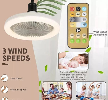 LED Ceiling Light Fan 3 in 1 Night light Remote Control 3 Fan speed 3 Colours