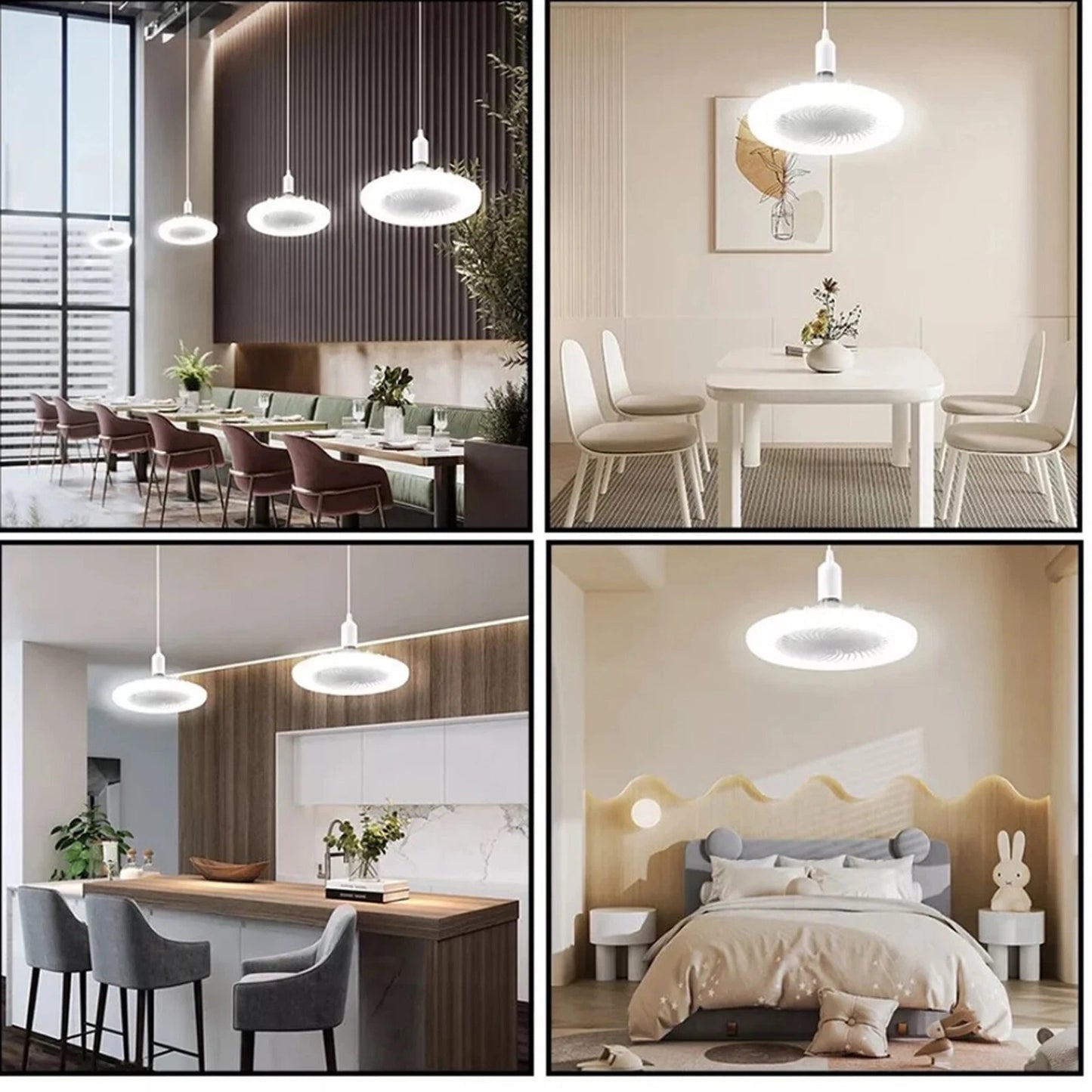 LED Ceiling Light Fan 3 in 1 Night light Remote Control 3 Fan speed 3 Colours