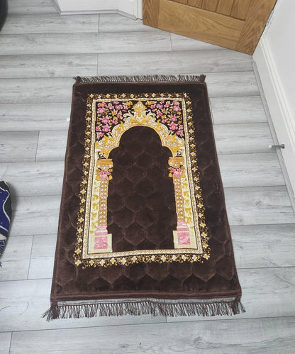 Thick Padded Extra Cushioned Prayer Mat Mats  Muslim Janamaz Non Slip 80 x 120cm