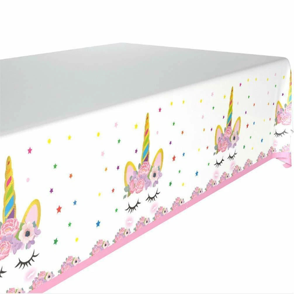 LARGE Polka Dot Sky Unicorn TableCloth Cover Children's Party Happy Birthday