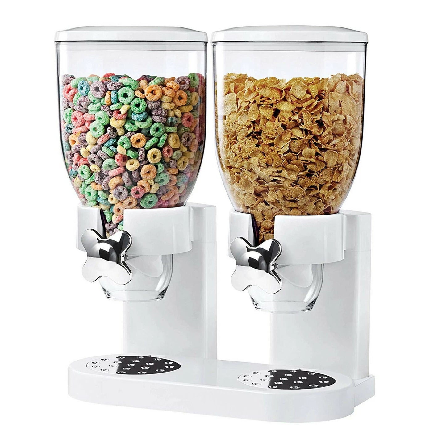 DOUBLE CEREAL DISPENSER DRY FOOD PASTA FLOUR RICE STORAGE CONTAINER MACHINE UK
