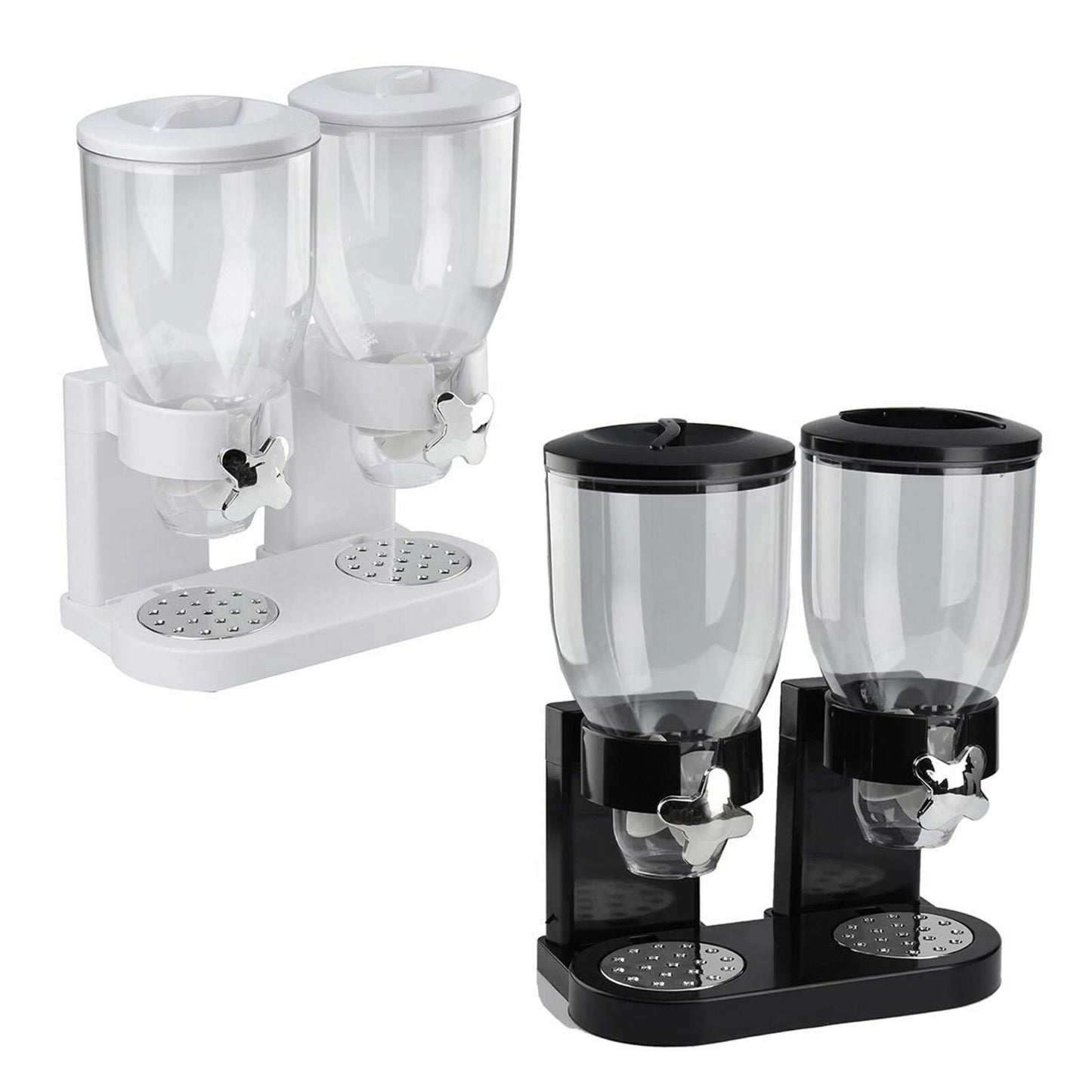DOUBLE CEREAL DISPENSER DRY FOOD PASTA FLOUR RICE STORAGE CONTAINER MACHINE UK