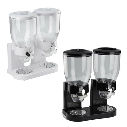 DOUBLE CEREAL DISPENSER DRY FOOD PASTA FLOUR RICE STORAGE CONTAINER MACHINE UK