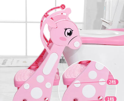 Childrens Toilet Seat Ladder Toddler Training Step Up For Kids Easy Fold Down UK
