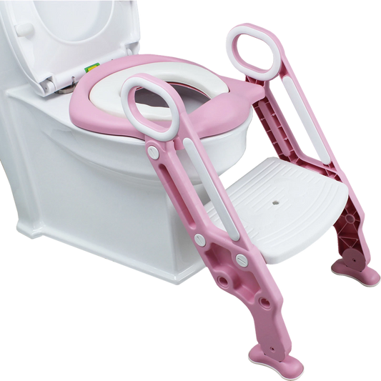 Childrens Toilet Seat Ladder Toddler Training Step Up For Kids Easy Fold Down UK