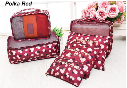 6PCS Travel Set Luggage Organizer Bag Pack Cube Storage Clothes Underwear
