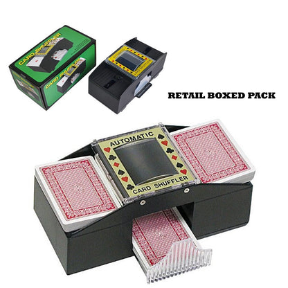 ONE OR TWO DECK AUTOMATIC CASINO PLAYING POKER CARDS SHUFFLER SORTER + FREE CARD