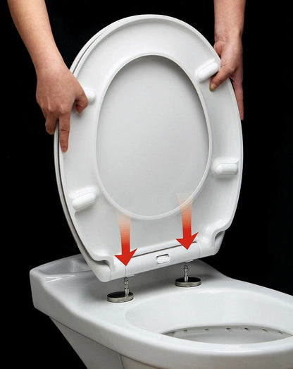 Kikzi® SOFT CLOSE TOILET SEAT LUXURY OVAL WITH METAL FIXING HINGES QUICK RELEASE