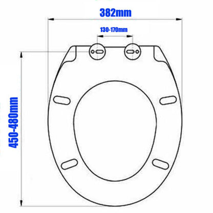 Kikzi® SOFT CLOSE TOILET SEAT LUXURY OVAL WITH METAL FIXING HINGES QUICK RELEASE