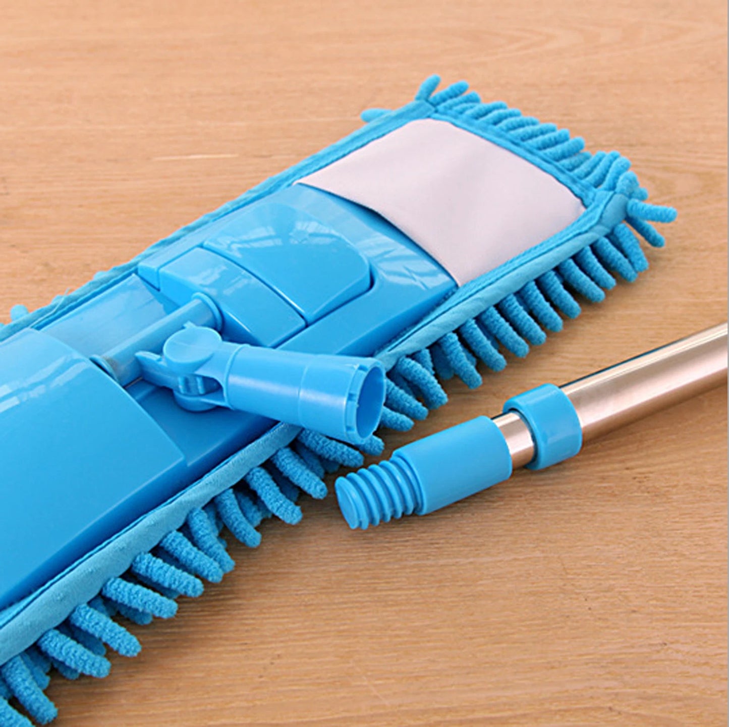 EXTENDABLE MICROFIBRE MOP SWEEPER CLEANER WOODEN LAMINATE TILE FLOOR WET DRY UK
