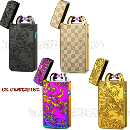 USB RECHARGEABLE DOUBLE ARC FLAMELESS ELECTRIC PLASMA LIGHTER CE CERTIFIED UK