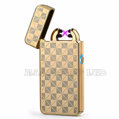 USB RECHARGEABLE DOUBLE ARC FLAMELESS ELECTRIC PLASMA LIGHTER CE CERTIFIED UK