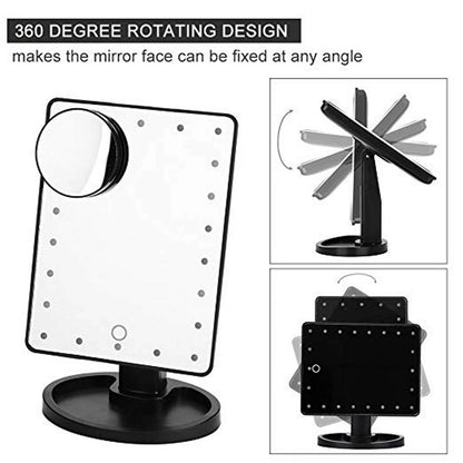 22 LED 10X TABLETOP VANITY MIRROR MAGNIFYING TOUCH SCREEN LIGHT MAKE-UP COSMETIC