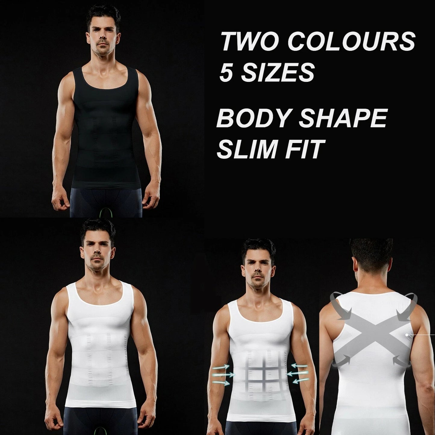 Men Slim Shaper Body Vest Chest Belly Waist For Man Boobs Moobs Compression Hot