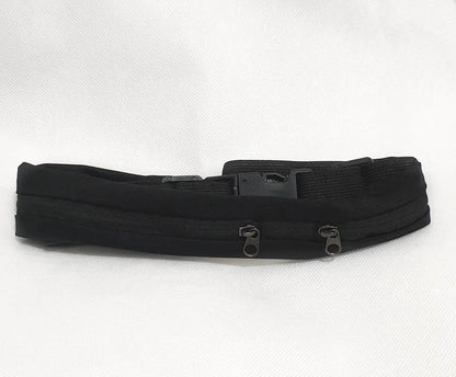 DUAL POCKET RUNNING RUNNER WAIST BELT BAG PACK POUCH BUM SPORT JOGGING GYM YOGA