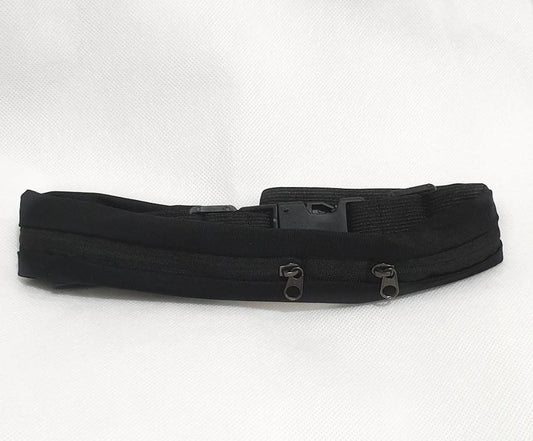 DUAL POCKET RUNNING RUNNER WAIST BELT BAG PACK POUCH BUM SPORT JOGGING GYM YOGA