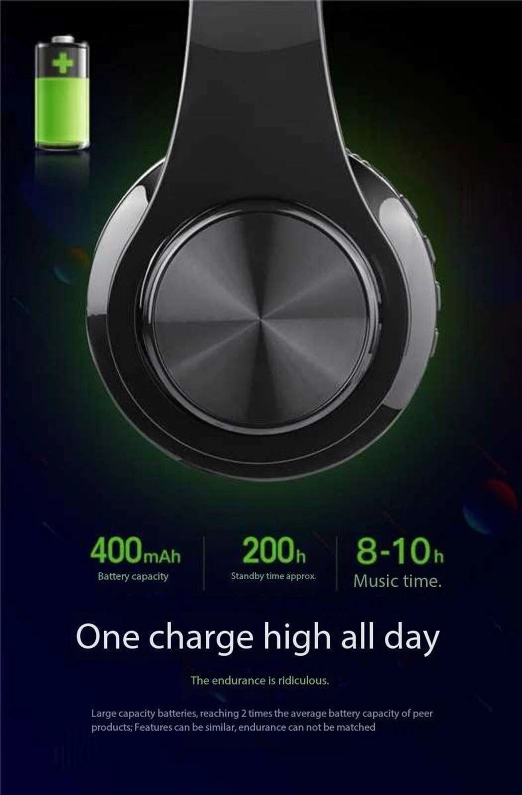 BLUETOOTH WIRELESS HEADPHONES HEADSET FOR SPORTS GYM STEREO WITH MIC UK