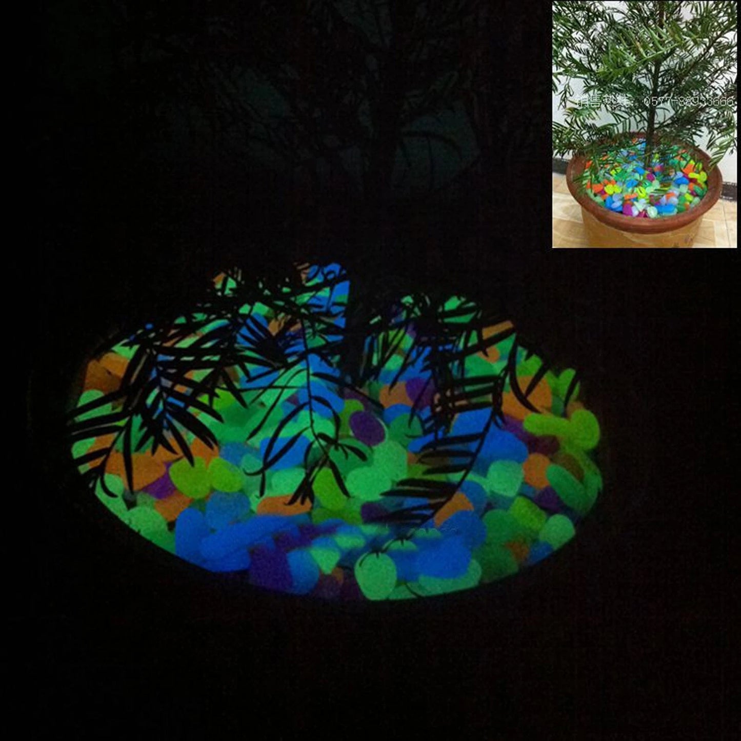 BIG SIZE GLOW IN DARK GRAVEL PEBBLE STONE FOR GARDEN FISHTANK PATHWAY DECORATION