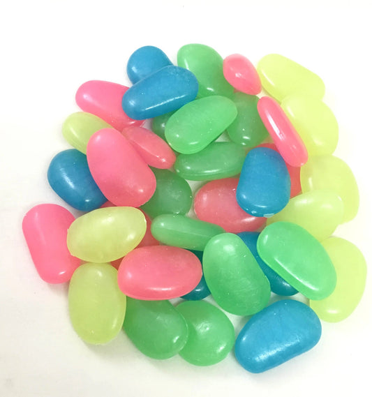 BIG SIZE GLOW IN DARK GRAVEL PEBBLE STONE FOR GARDEN FISHTANK PATHWAY DECORATION