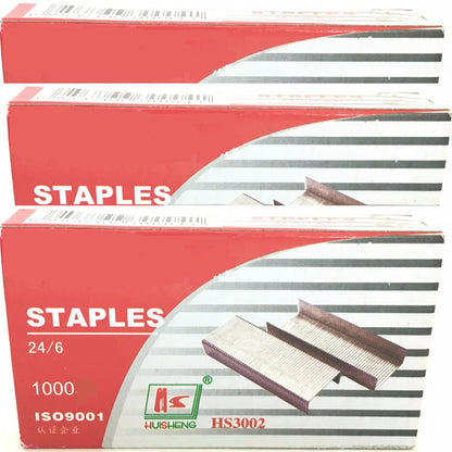 1000 to 10000 BULK BUY 24/6 STAPLES FOR 24/6 26/6 STAPLERS BOX OF 1000 FAST POST
