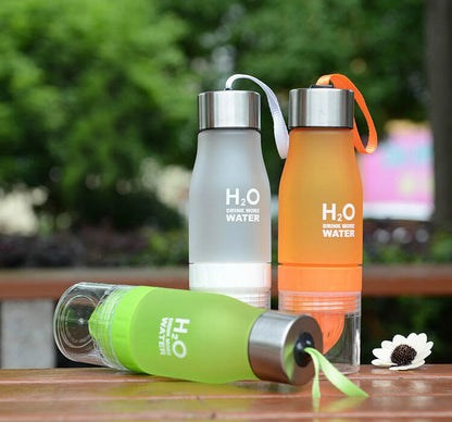 WATER BOTTLE WITH FRUIT INFUSER INFUZER FOR GYM SPORTS BIKE RUNNING CAMP UK