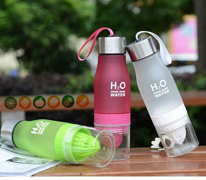 WATER BOTTLE WITH FRUIT INFUSER INFUZER FOR GYM SPORTS BIKE RUNNING CAMP UK