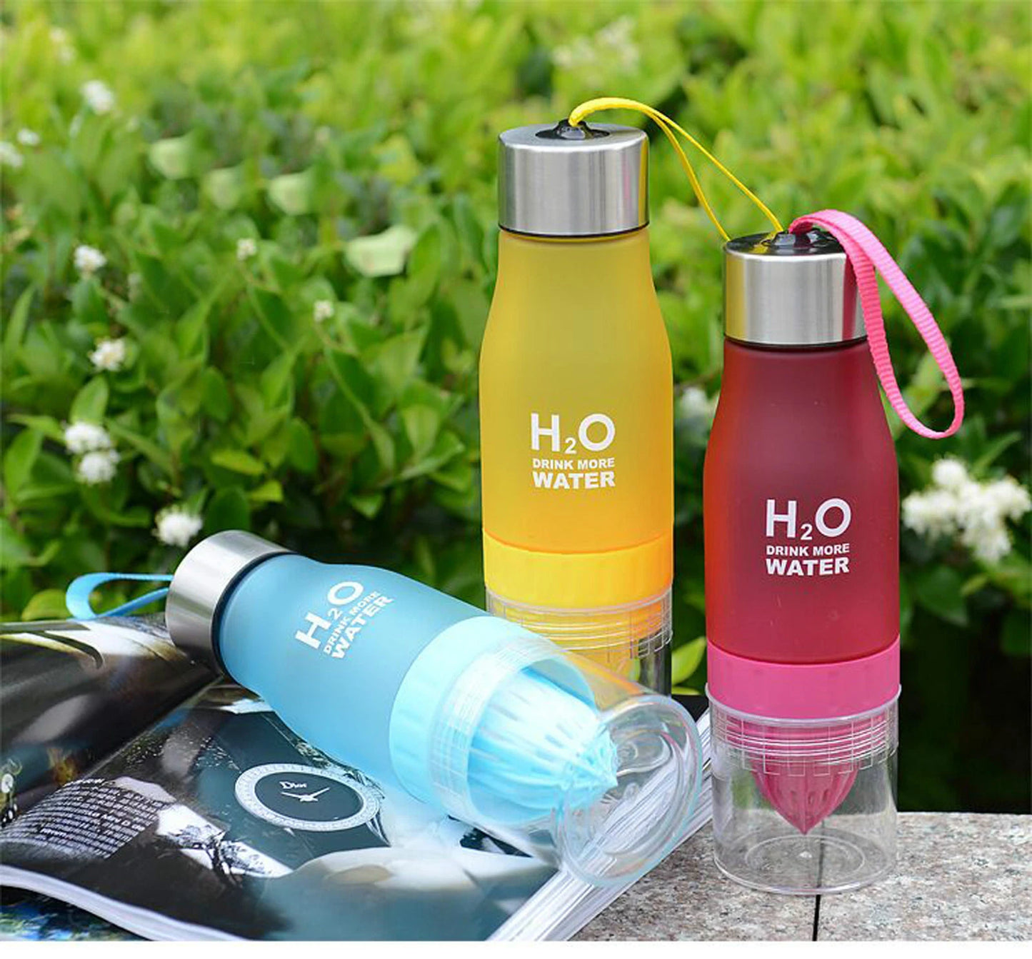 WATER BOTTLE WITH FRUIT INFUSER INFUZER FOR GYM SPORTS BIKE RUNNING CAMP UK
