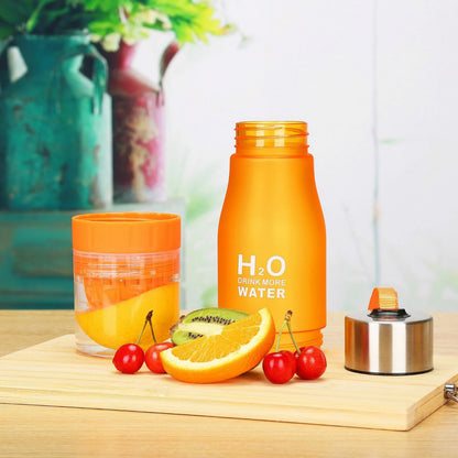 WATER BOTTLE WITH FRUIT INFUSER INFUZER FOR GYM SPORTS BIKE RUNNING CAMP UK