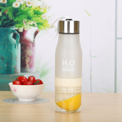 WATER BOTTLE WITH FRUIT INFUSER INFUZER FOR GYM SPORTS BIKE RUNNING CAMP UK