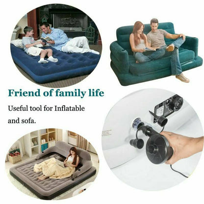 Electric Air Pump  2 in 1  Inflator Pool Camping Bed Mattress Boat 12V 240V Car