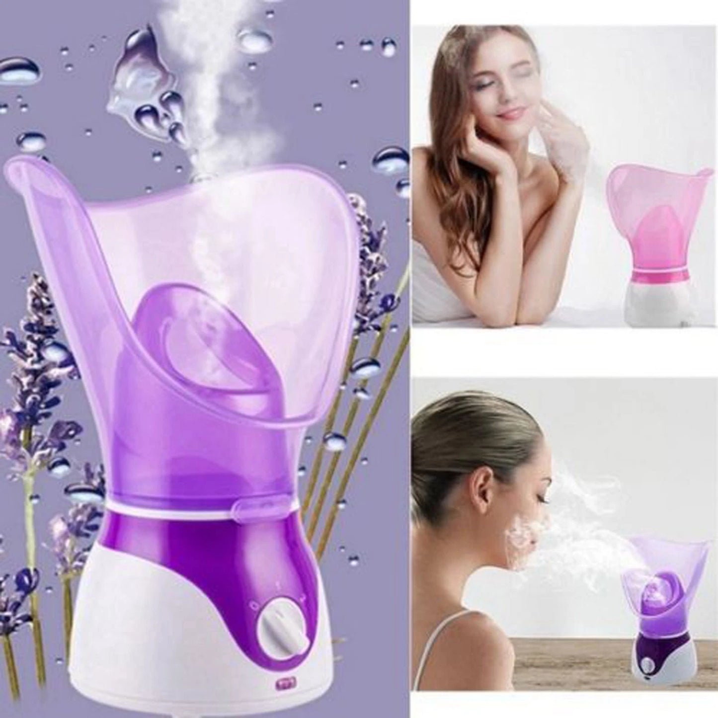 PURPLE FACIAL STEAMER SPA PORES STEAM SPRAYER SAUNA SKIN MIST CLEAN BEAUTY FACE