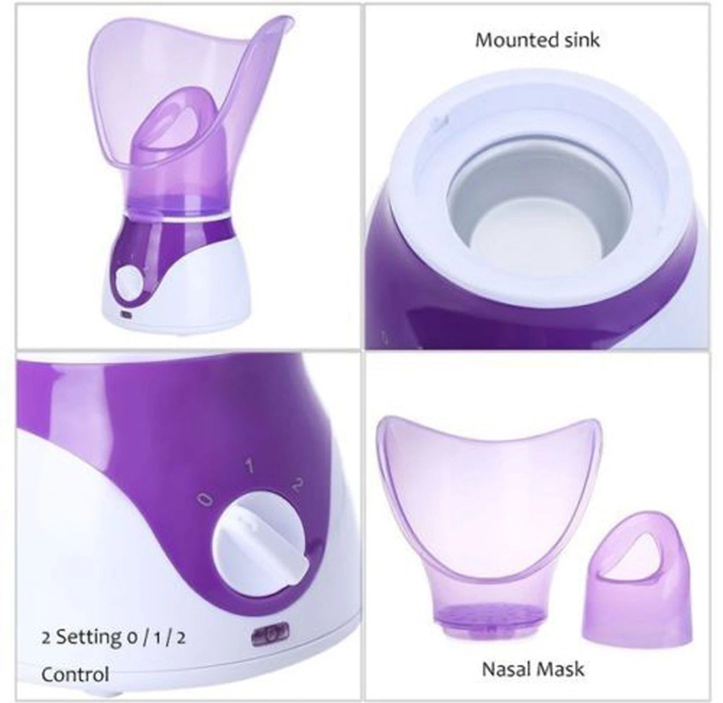 PURPLE FACIAL STEAMER SPA PORES STEAM SPRAYER SAUNA SKIN MIST CLEAN BEAUTY FACE