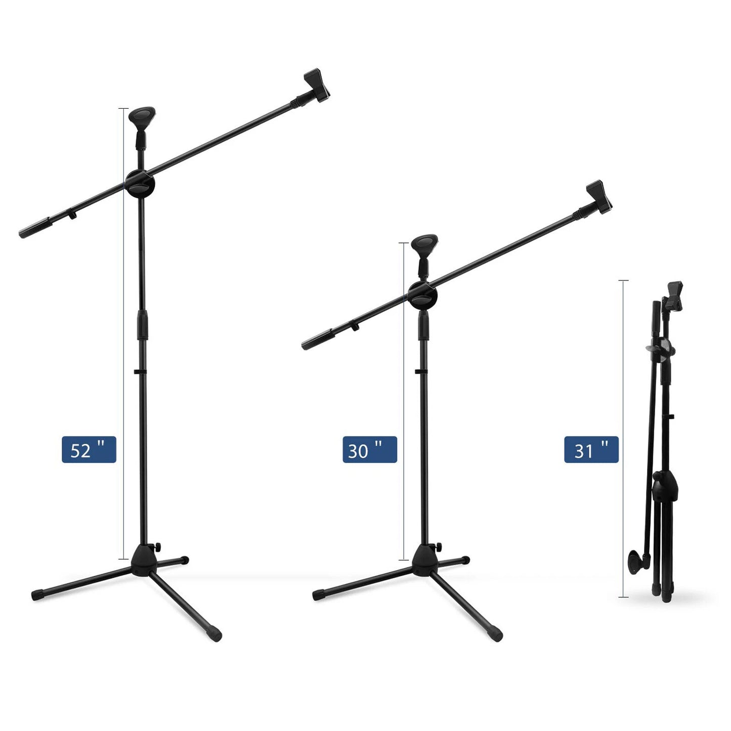 Adjustable Microphone Stand Boom Arm Holder & Mic Clip Stage Studio party Tripod