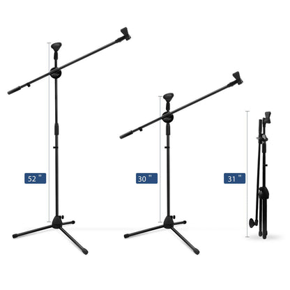 Adjustable Microphone Stand Boom Arm Holder & Mic Clip Stage Studio party Tripod