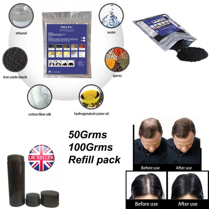 Hair Building Fibre Fibers refill bag Hair Thickening Keratin 10g 50g 100g