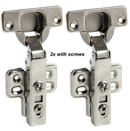 2x-20x 35MM Kitchen Cabinet Cupboard Door Hinges Soft Close Euro Plate Screws