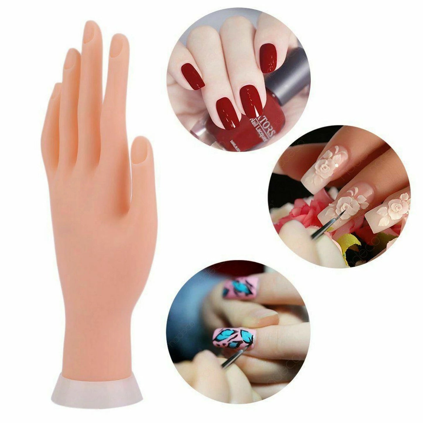 Adjustable Practice Nail Art Trainer Hand Tool Training Model +500 Gel Tip boxed