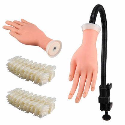 Adjustable Practice Nail Art Trainer Hand Tool Training Model +500 Gel Tip boxed