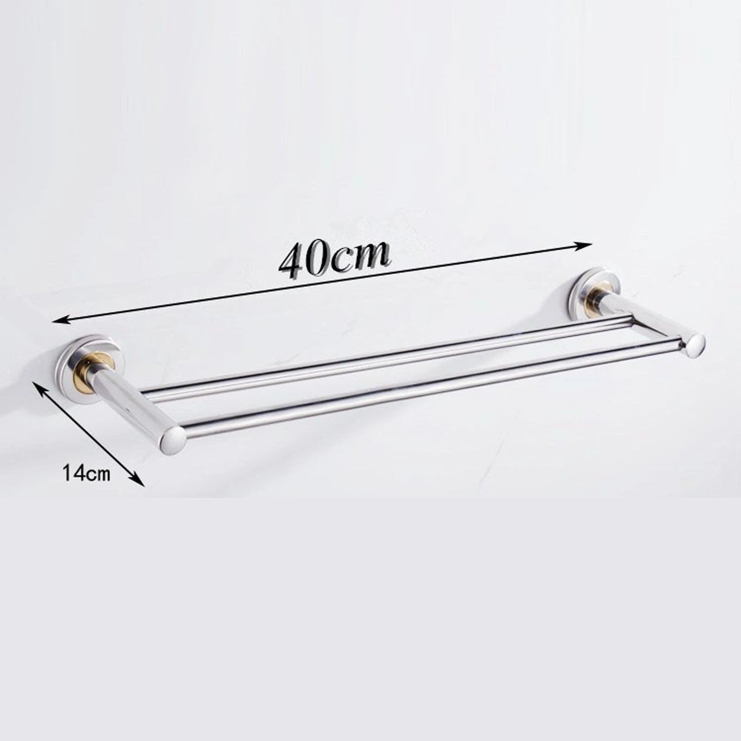 40/50/60cm Single Double Towel Rail Rack Holder Wall Mounted Bathroom Kitchen UK