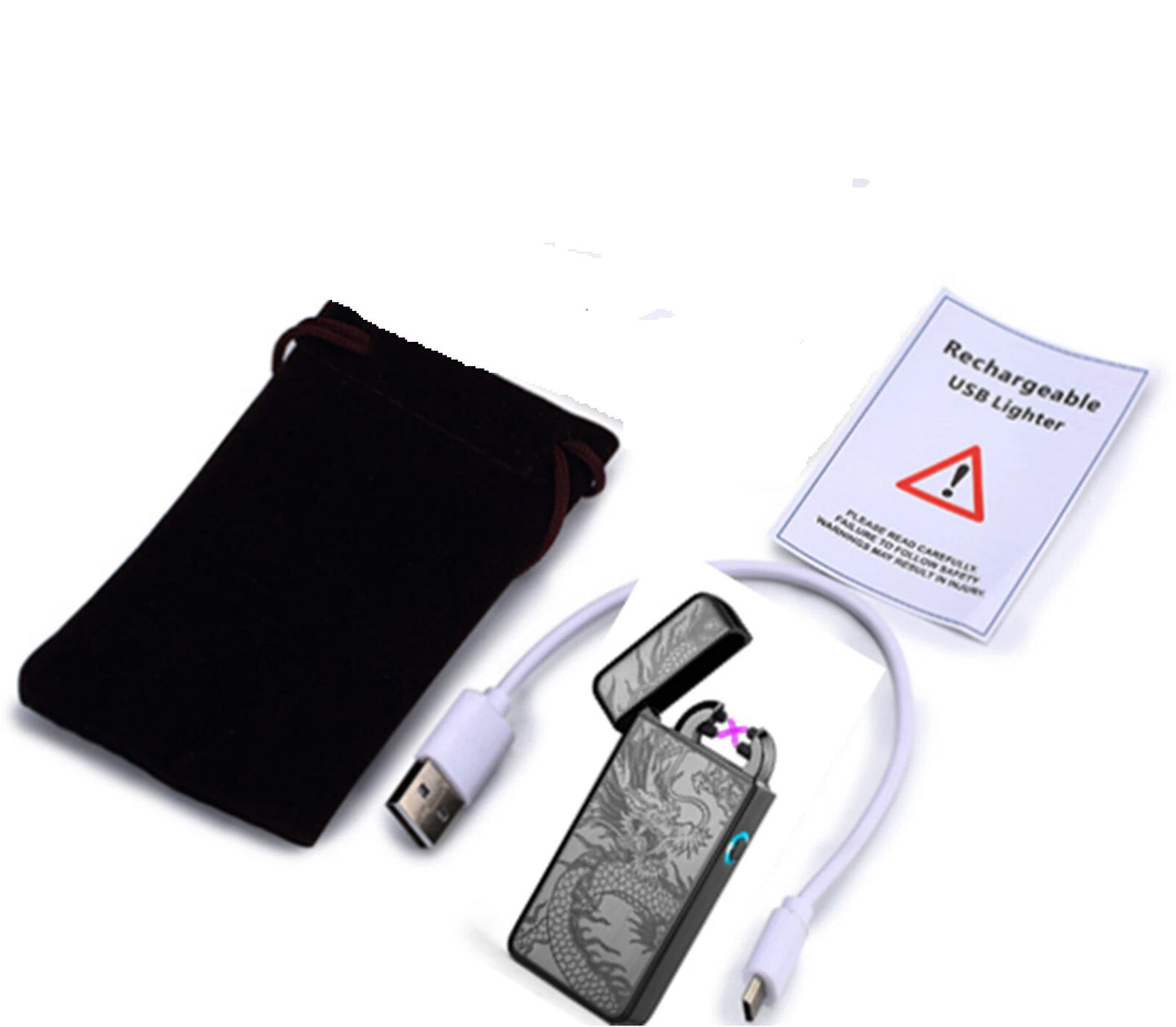 USB RECHARGEABLE DOUBLE ARC FLAMELESS ELECTRIC PLASMA LIGHTER CE CERTIFIED UK