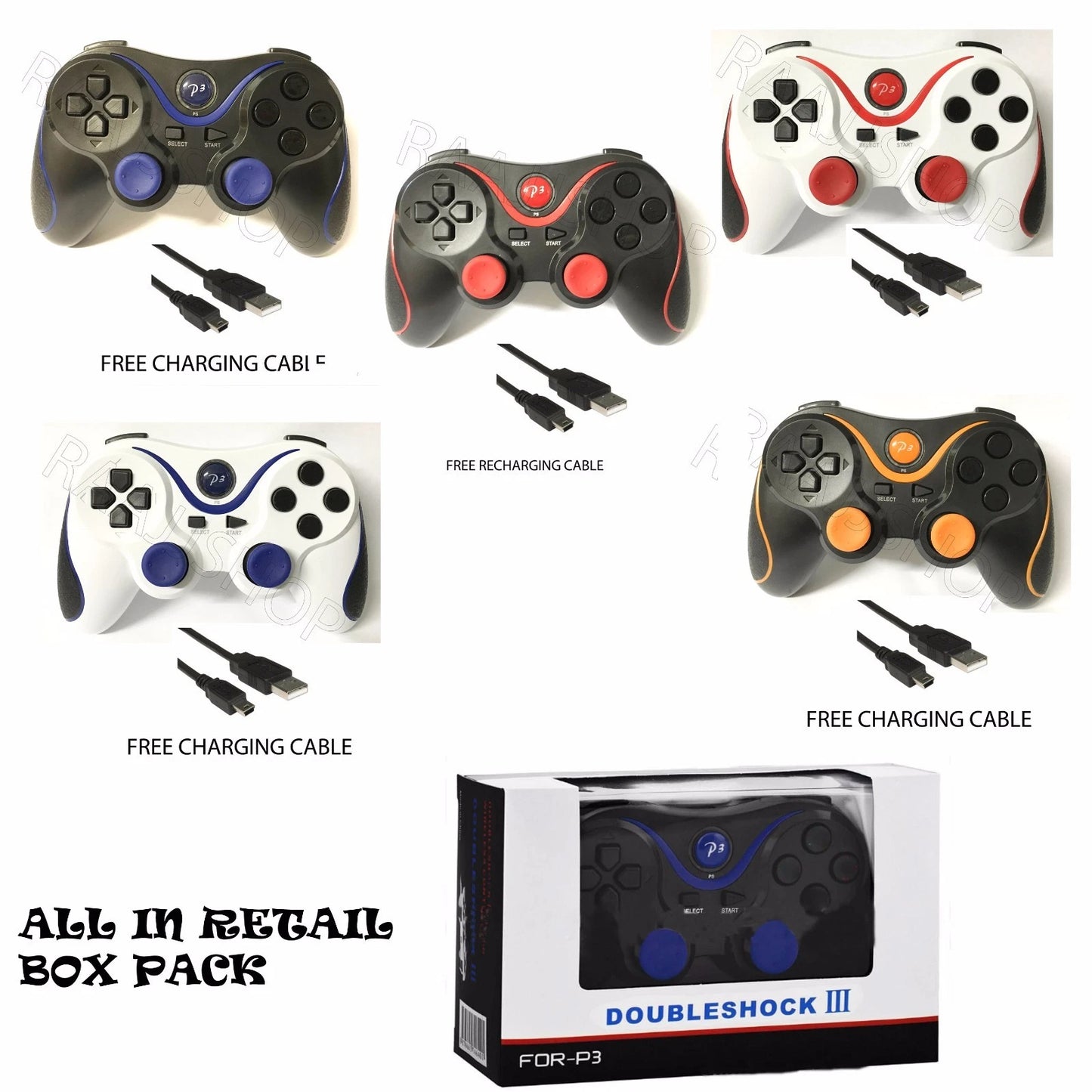 NEW RECHARGEABLE HIGH QUALITY BLUETOOTH WIRELESS GAMEPAD CONTROLLER FOR PS3