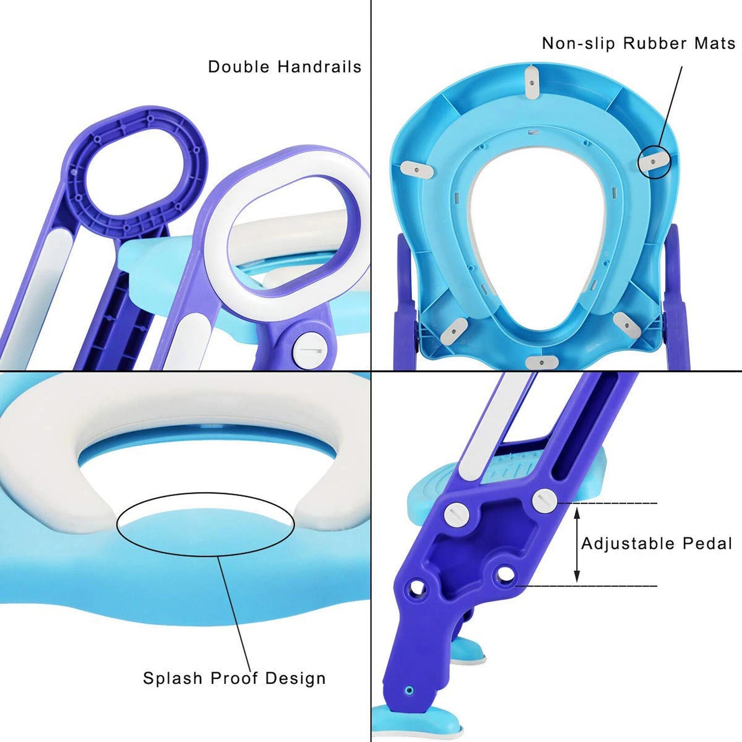 Children Toilet Seat & Ladder Toddler Training Step Up Easy Fold Down For Kids