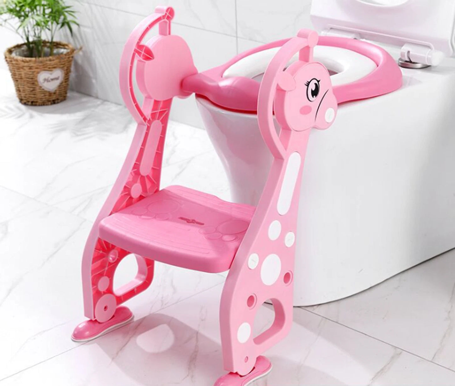 Children Toilet Seat & Ladder Toddler Training Step Up Easy Fold Down For Kids