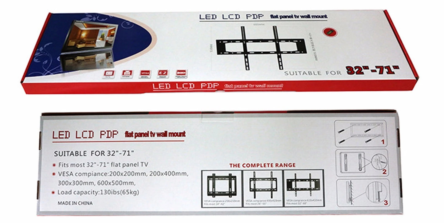 SLIM TV WALL BRACKET MOUNT FLAT FOR LED LCD OLED QLED 58 60 65 70 32 TO 71 INCH