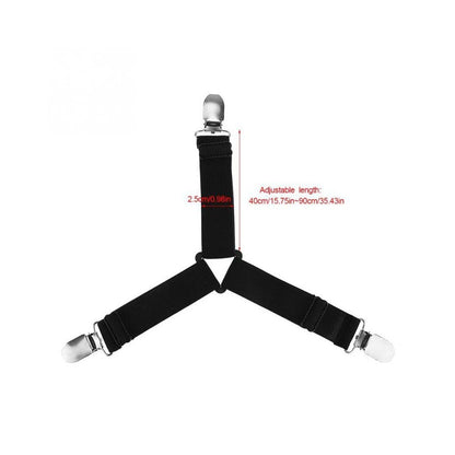 4 Pack Triangle Bed Sheet Fastener Clips Adjustable Mattress Holder Straps