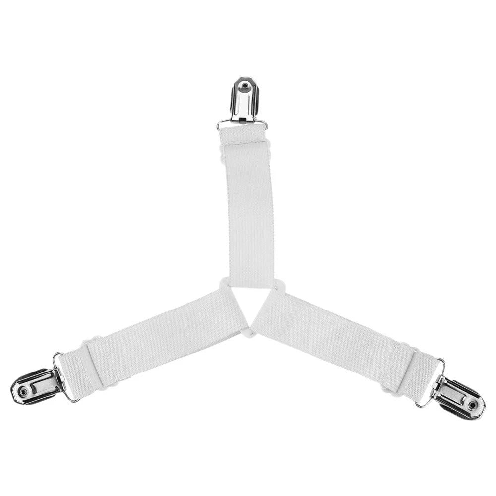 4 Pack Triangle Bed Sheet Fastener Clips Adjustable Mattress Holder Straps