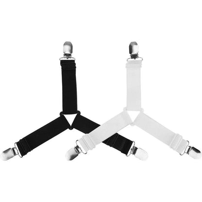 4 Pack Triangle Bed Sheet Fastener Clips Adjustable Mattress Holder Straps