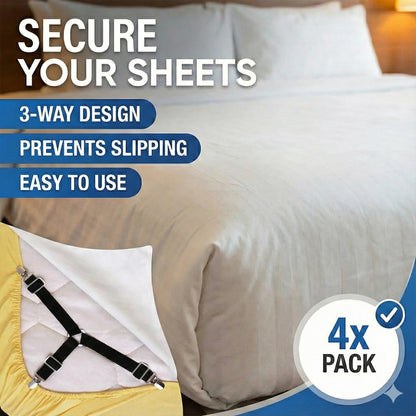 4 Pack Triangle Bed Sheet Fastener Clips Adjustable Mattress Holder Straps