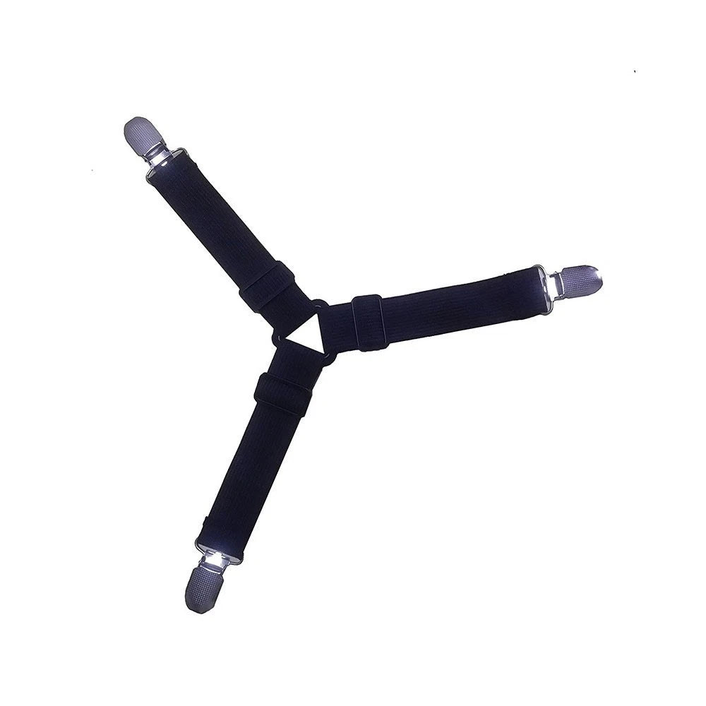 4 Pack Triangle Bed Sheet Fastener Clips Adjustable Mattress Holder Straps
