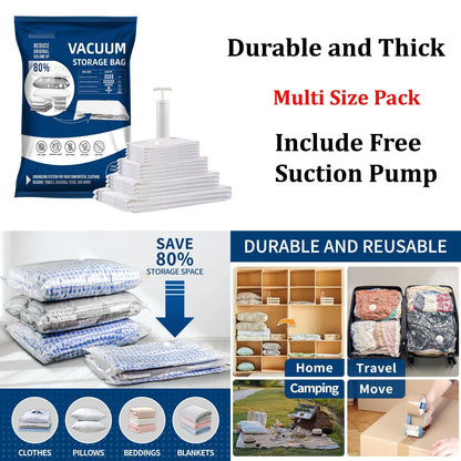 7Pcs 15Pcs Strong Vacuum Storage Bags Space Saving Organizer Cloths Bedding etc
